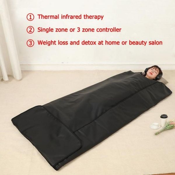 Couverture de sauna infrarouge lointain Le drainage lymphatique stimule la tonification musculaire minceur enveloppement corporel Sac de couverture de sauna portable amincissant la machine509