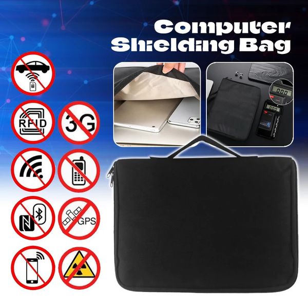 Faraday Computer Phone Blocker Bag RFID RF Signal Blober Boulissant Handsbag Phone Phone Notebook FID RF Cary Key Signal Blocker Blocker 240419