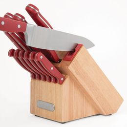 Farberware EdgeKeeper Juego de cuchillos de cocina forjados con triple remache de 14 piezas