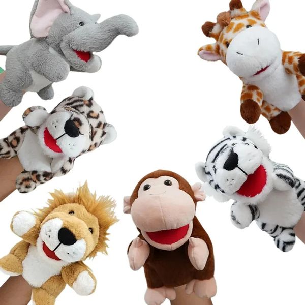 Animales de granja Muñeca de juguete de peluche suave Conejo Zorro León Tigre Cospaly Muñeca de peluche Juguetes educativos para bebés Kawaii Mano Marioneta de dedo 240314