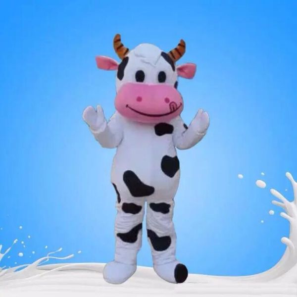 Costumes de mascotte de vache laitière de ferme Costume de personnage de dessin animé adulte Costume de Mascotte de Mascotte