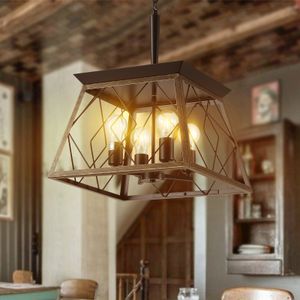 Boerderijkroonluchter 4-lichts vintage antieke kroonluchters lichtarmatuur voor keuken eetkamer woonkamer (geen lampen)--L1010