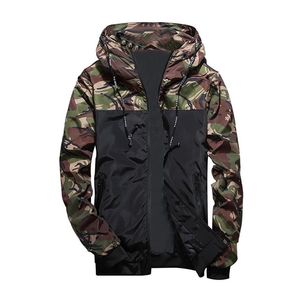 Faroonee printemps automne hommes décontracté sweat à capuche camouflage veste hommes vêtements imperméables hommes coupe-vent manteau mâle vêtements légers 4XL