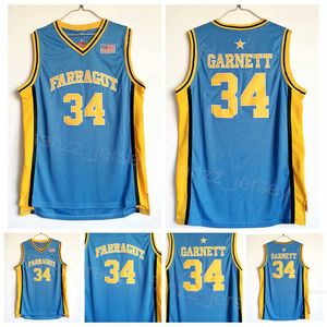 Farragut High School Kevin Garnett Jersey 34 Basketball Shirt College All gestikte teamkleur Blauw voor sportfans University Ademend Pure Cotton Man NCAA