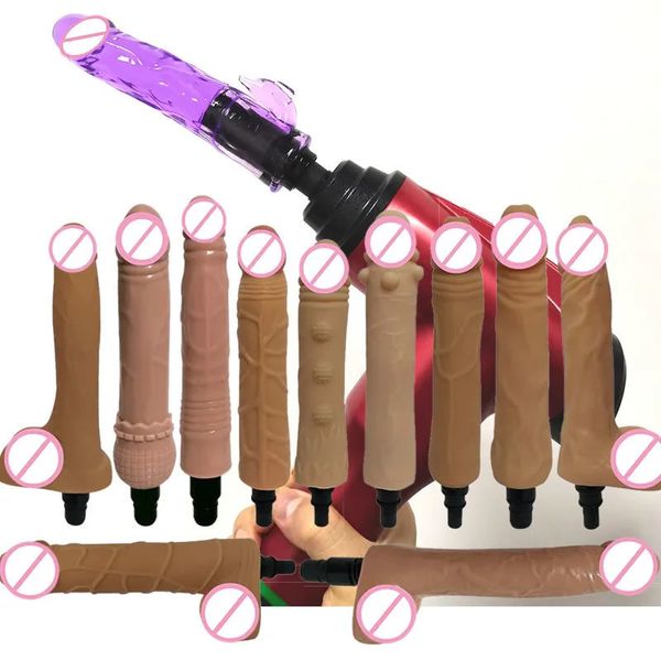 Pistolet de Massage pour Fascia, tête de Massage, sensation de peau réaliste, gode doux et Flexible, énorme bite avec ventouse, jouets sexy pour la Masturbation féminine