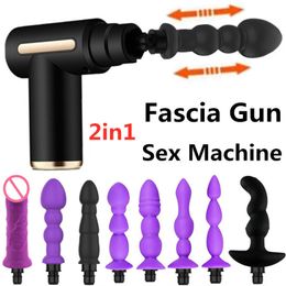 Fascia Massage Gun Accessories Automatic Sexy Machine Telescopic Vibrator Dildos Penis Toys for Couples Female Masturbator