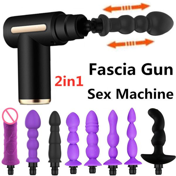 Accesorios de armas de masaje de fascia Automático Sexy Machine Telescópico Vibrador Condiles Juguetes Pene para parejas Masturbador femenino