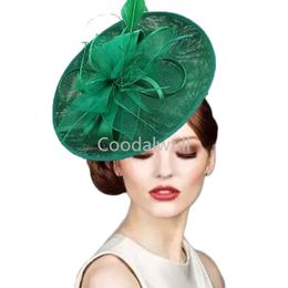 Fascinator hoed vrouwen elegant bruiloft chapeau cap hoofdband feest sinamay millinery kerk pilbox hoeden dames 240401
