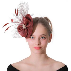 Fascinators Hat Women Flower Mesh Ribbons Feathers Fedoras Hat Headband Or A Clip Cocktail Tea Party Headwear For Girls Lm028 H jllSql