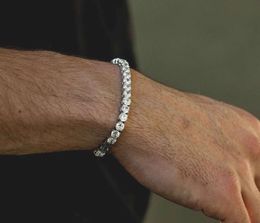 fashioh hip hop 5mm cz tennis bracelet zircon perles hommes bracelet chaînes brin bracelets pour femme pulseiras bijoux argent cristal bracelets cadeaux de fête