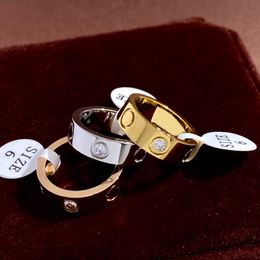 Fashiom Designer Ringe Herren Titan Stahl Silber Gold Liebesring Verlobungen für Damen Diamant C Ring Designer Schmuck Ornamente 22032503R