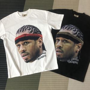 Mode 1 Kwaliteit Basketbal Karakter Grafische Gedrukte Vintage Kleding Losse Oversized Tops Tees T-shirt Voor Mannen