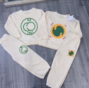 Mode 1 Set/2pcs Enfants Garçon Filles Frère Dessin Animé À Capuche Tops Sweatershirt Veste et Pantalon Long Printemps/Automne Vêtements 100% Coton Enfants Vêtements Ensembles