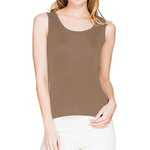 Mode 100% Zijde Knit Womens Mouwloos Tank Topmaat M L XL XXL