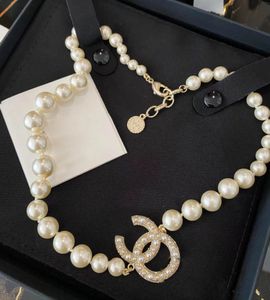 Women's Bohemian 18K Gold-Plated Pearl Necklace, Classic Letter C Pendant, Fashion Party Gift, 45cm Twisted Singapore Chain