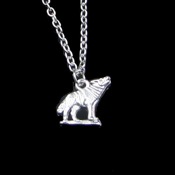 Mode 15*15mm loup hurlant pendentif collier lien chaîne pour femme collier ras du cou bijoux créatifs cadeau de fête