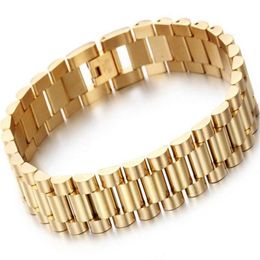 Moda 15 mm de lujo para hombre para mujer reloj de cadena reloj pulsera Hiphop oro plata acero inoxidable correa de reloj pulseras C2529233A