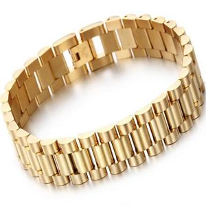 Mode 15 mm luxe heren dames horlogeketen horlogeband hiphop gouden zilveren roestvrijstalen horlogebandband armbanden c2529233a