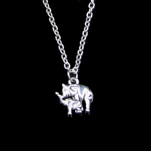 Mode 16 * 14mm mama en baby olifant hanger ketting link ketting voor vrouwelijke choker ketting creatieve sieraden partij geschenk