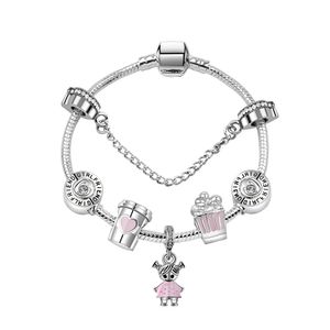 Mode 17-21 cm charme kralen armbanden zoete schattige meisje hanger armband DIY sieraden als Valentijnsdag geschenk