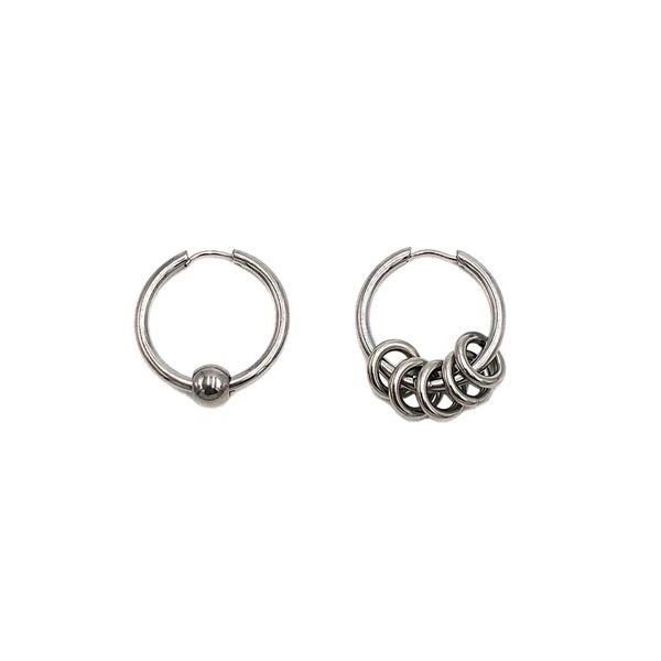 Mode 17FW Simple Cercle Boucle D'oreille Argent Boucles D'oreilles Irrégulières Argent Asymétrique Hip Hop Tempérament Pin Bijoux Pour Femmes Cadeaux De Fête