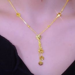 Mode 18 K gouden kleur hartlove vorm hanger ketting voor vrouwen bruid sleutelbeen ketting verjaardag bruiloft sieraden geschenken niet vervagen 240515