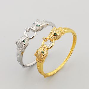 Mode 18K or double tête léopard argent bracelets pour filles femmes fille maman luxe mode unisexe bijoux designer bijoux cadeaux de fête de mariage