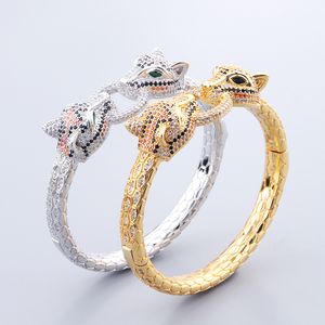mode or 18 carats deux bracelets jonc en argent léopard pour femmes ensemble anneau hommes luxe mode créateur de bijoux unisexe femmes bijoux cadeau de fête accessoires vente de mariage