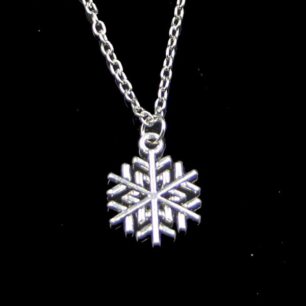 Mode 19*15.2mm flocon de neige neige pendentif collier lien chaîne pour femme collier ras du cou bijoux créatifs cadeau de fête