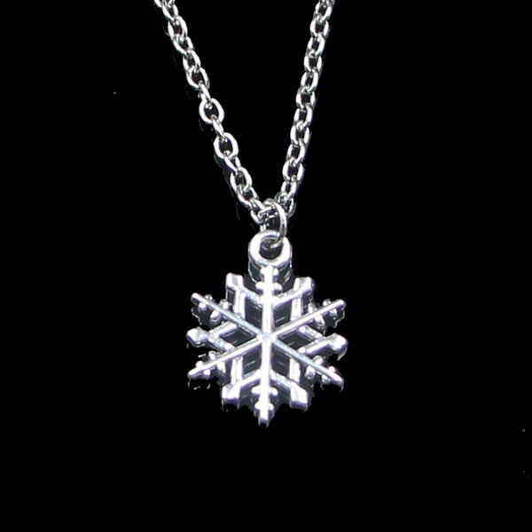 Mode 19*15mm flocon de neige neige pendentif collier lien chaîne pour femme collier ras du cou bijoux créatifs cadeau de fête