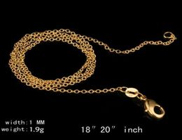 Mode 1MM 18K plaqué or 925 argent Sterling O chaîne collier bijoux à bricoler soi-même chaîne or Rose 1824 pouces 3580363