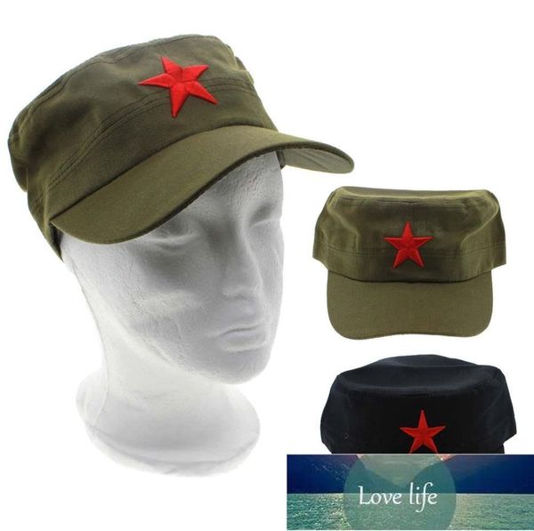 Fashion 1pcs tela de algodón ajustable casual china verde sombreros plano rojo estrella rojiza unisex retro patrulla del ejército regalos fábrica9505315