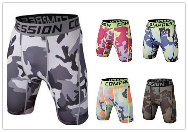 mode 2017 hommes serrés sports fitness entraînement gym porter camouflage PRO mèche rapide jogging shorts vêtements pas cher en gros