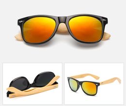 Fashion Men Bamboo Sunglass Designer Cadre en bois naturel Vintage Femmes Sunglasses UV Protection Multi Color Sun Glasses GL66