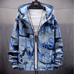 Mode 2019 Herfst Mannen Casual Jas Camouflage Print Windjack Mannen Lange Mouw Jas Plus Size Hoodie Dunne Jas