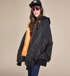 Fashion 2019 New Winter Fashion Street Women039s Bomber à capuche Mabillement surdimension