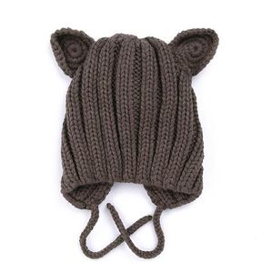 Mode-2019 hiver nouveau bébé tricot cache-oreilles chaud chapeau pour enfants