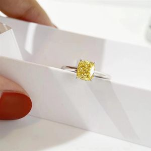 Mode-2020 luxe designer luxe gele diamanten ring enkele edelsteen ring paar trouwring mode-accessoire met gift244K