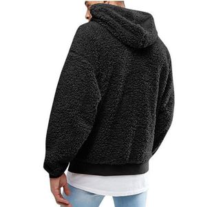 Mode 2021 Herenjas Lente Dikke Warme Sweater Oversized Fleece Hoodies Pullover Herfst Solid Hooded Streetwear Tops