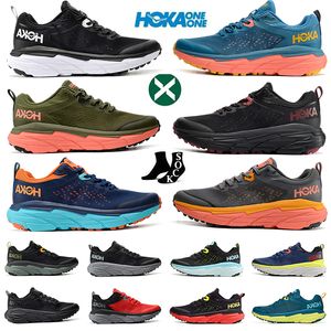 Moda 2023 Hoka One One Challenger ATR 6 zapatos para correr en el espacio exterior Provincial Blue Carrot Atlantis Blue Triple Black Thyme hombres mujeres mosca zapatillas de deporte al aire libre