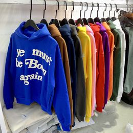 Fashion 2024ss para hombre sudadera con capucha para hombre, debe nacer de nuevo la letra impresa Hip Hop Hip Hop Hop Hope 11 Colors Sweated Sweatss S-XL