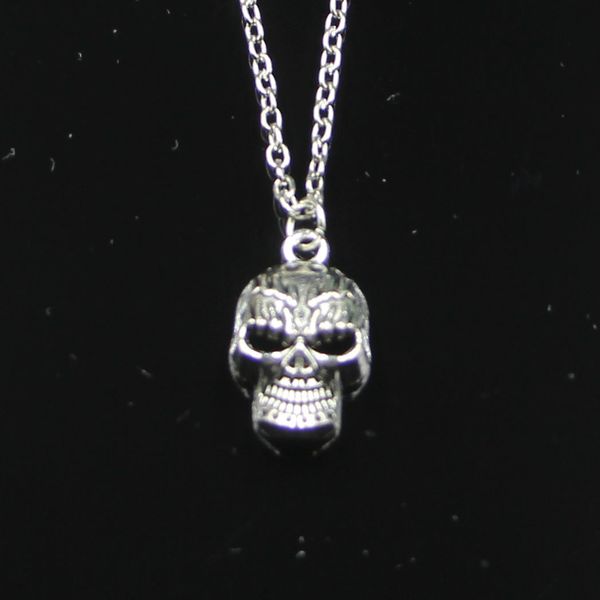 Mode 21*13mm squelette tête crâne pendentif collier lien chaîne pour femme collier ras du cou bijoux créatifs cadeau de fête
