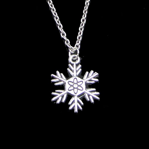 Mode 24*18mm flocon de neige neige pendentif collier lien chaîne pour femme collier ras du cou bijoux créatifs cadeau de fête