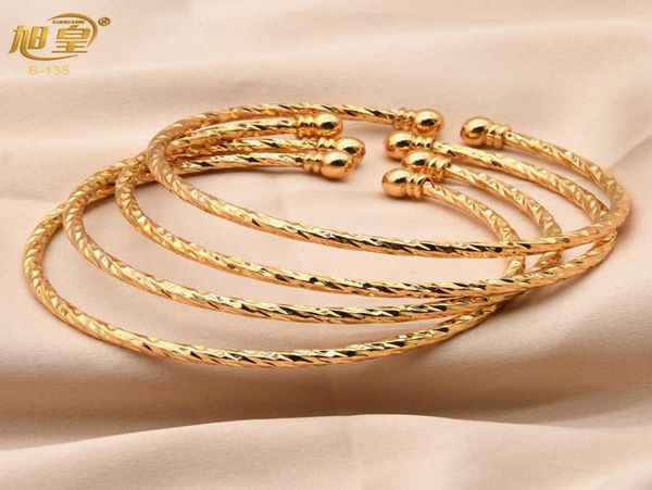 Fashion 24k Gold Bracelet Bangle ajustable de lujo para mujeres Turcash Indian S Dubai Jewelry6848025
