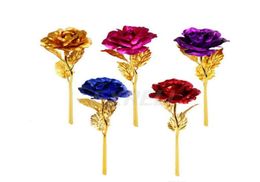 Fashion 24k Gold Foil plaqué des cadeaux créatifs de rose dure pour toujours Rose pour Lover039 Mariage des cadeaux du jour de Noël Décoration de la maison1215483
