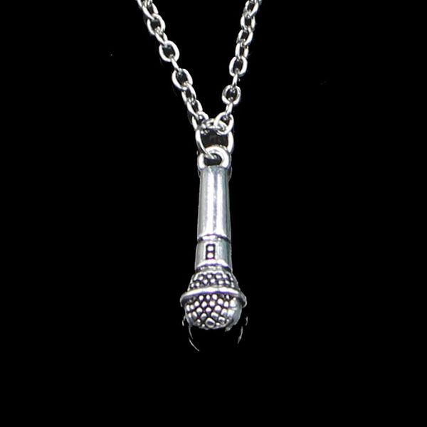 Mode 25*7mm Microphone pendentif collier lien chaîne pour femme collier ras du cou bijoux créatifs cadeau de fête