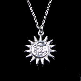 Mode 28*25mm Double côtés soleil lune pendentif collier lien chaîne pour femme collier ras du cou bijoux créatifs cadeau de fête