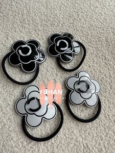 mode 2c symbool Haarband Acryl Haar Touw C Camellia gestempelde stropdas Klassieke accessoires met papieren kaart 6CM