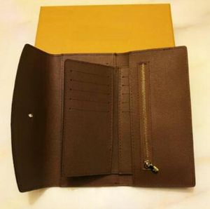 Moda 2pcs / set SARAH Fold WALLET la forma más elegante de llevar tarjetas de dinero monedas monedero de cuero titular de la tarjeta billetera de negocios larga No0012