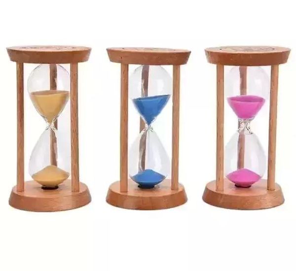 Moda 3 minutos marco de madera reloj de arena reloj de arena contador de tiempo cuenta atrás hogar cocina temporizador reloj decoración regalo RRA